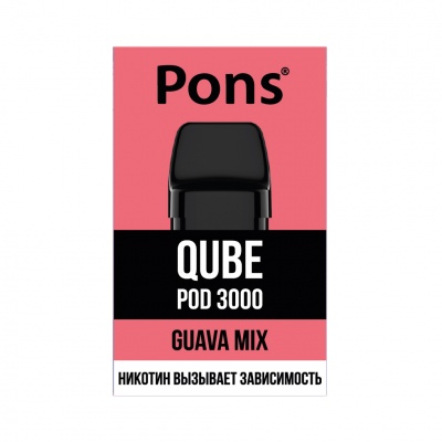 Картридж Pons Qube Pod 3000 заправленный Гуава микс - фото 1