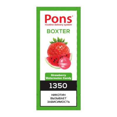 Одноразовый вейп Pons Boxter 1350 Strawberry Watermelon Candy - фото 1